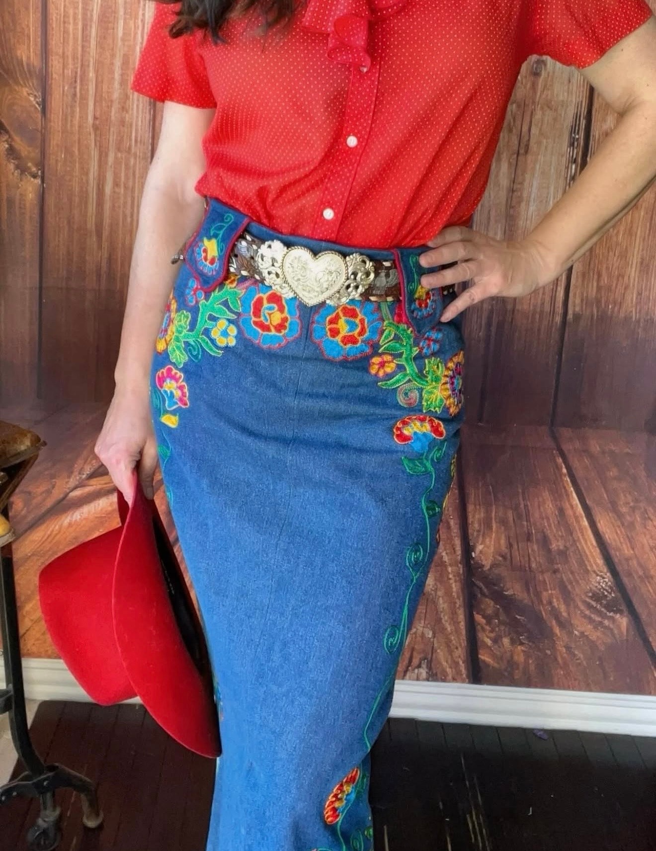 Vintage western jacket embroidery detail