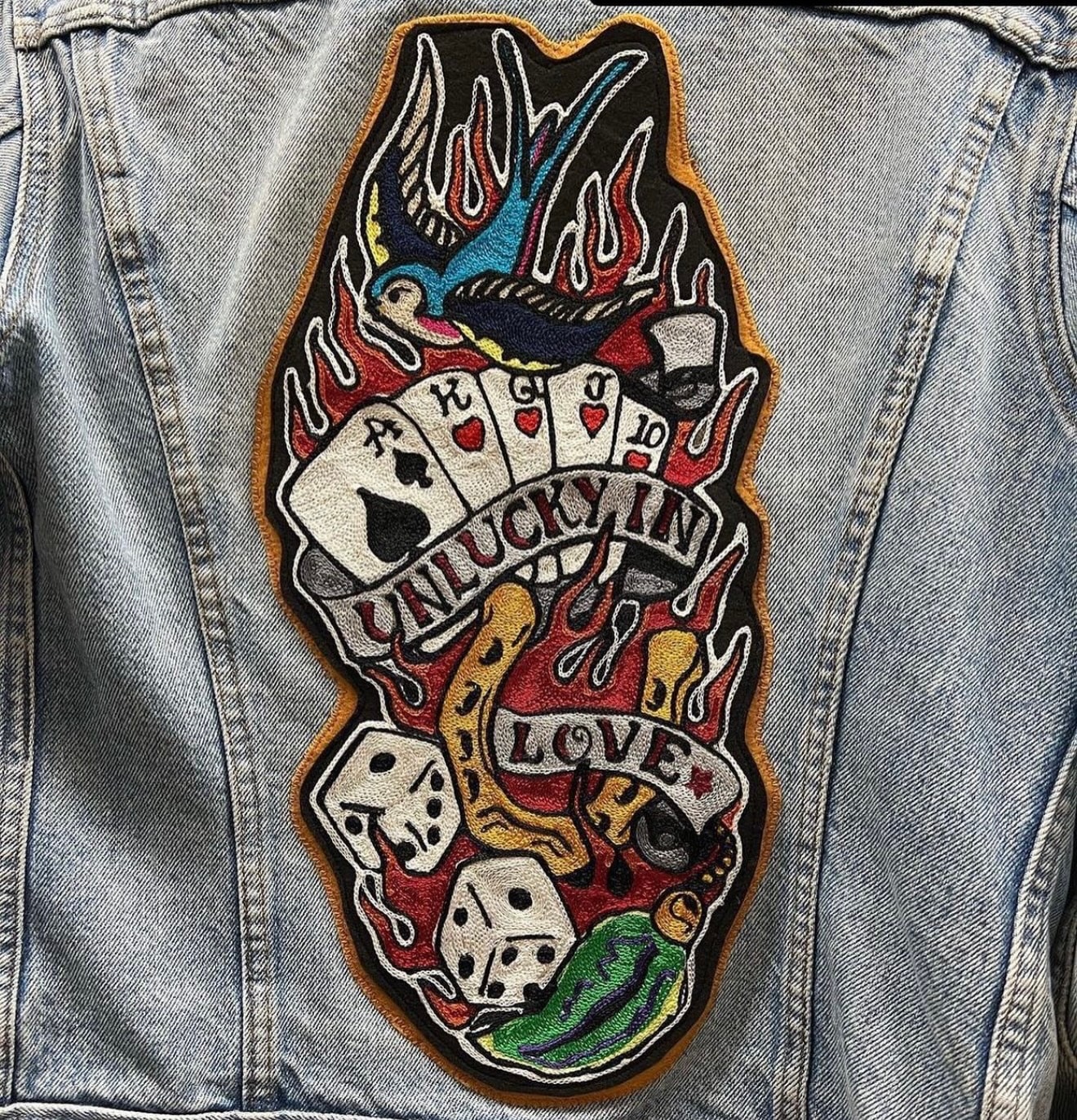 Artisan embroidery patch iron-on western motif